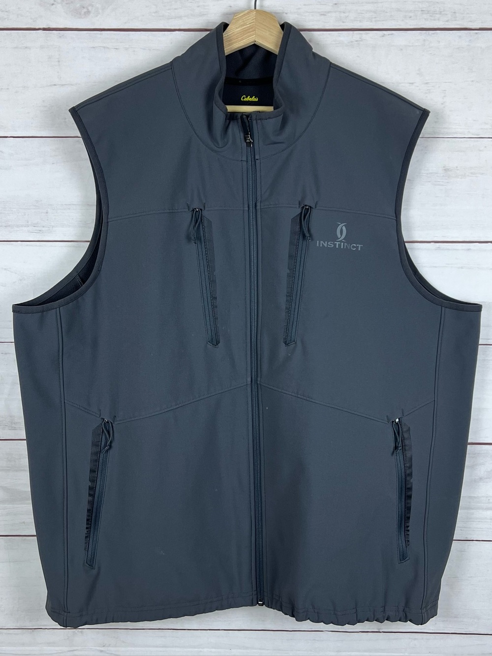 Cabela's Instinct Softshell Vest Men’s 3XL Gray Full Zip Lightweight